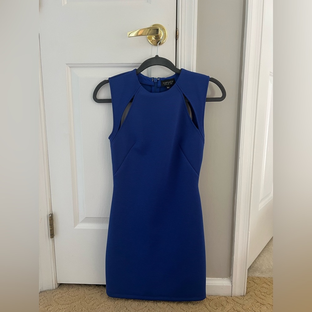 TopShop Bodycon Blue ribbed dress